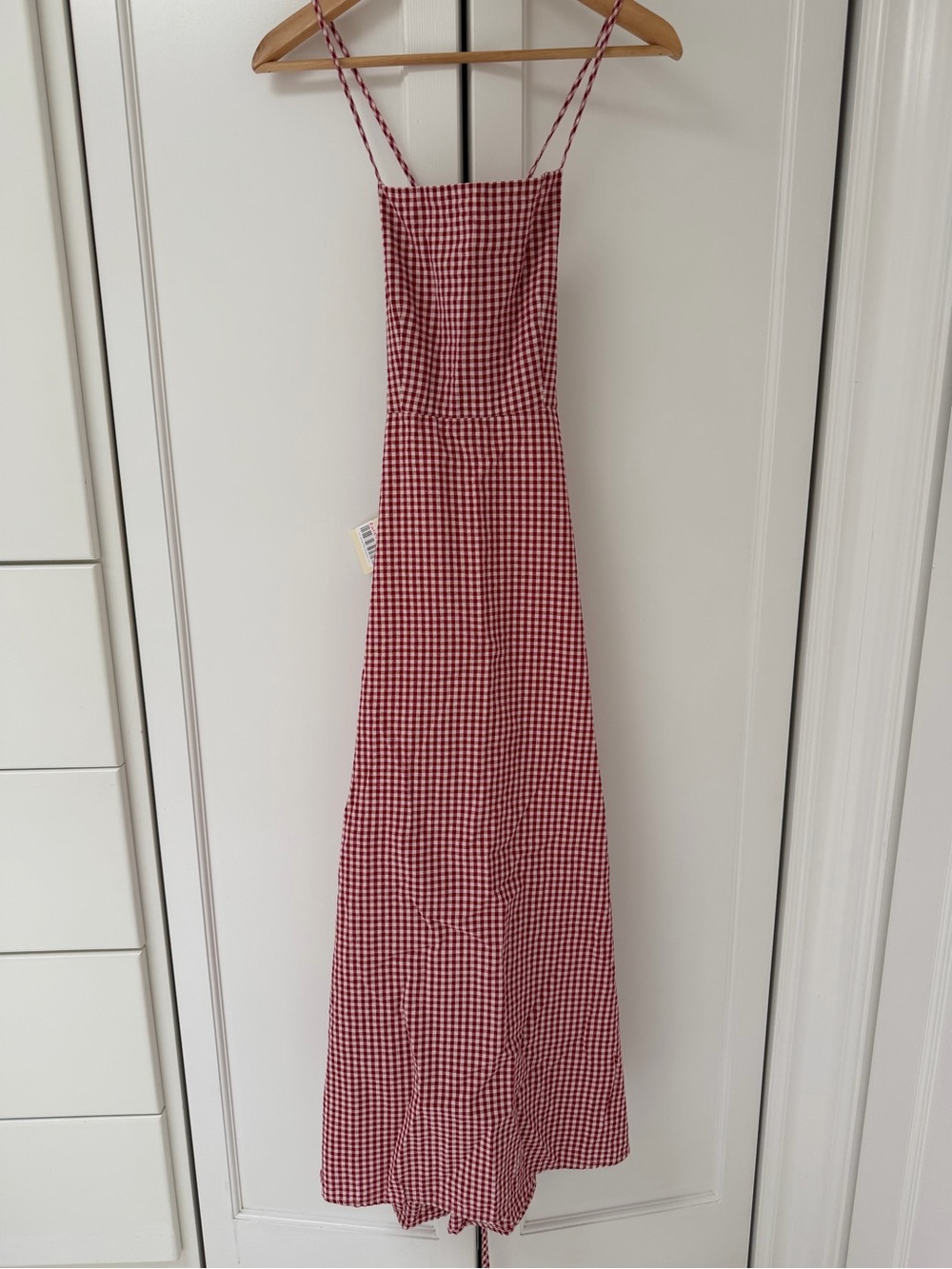 NWT Posse Strappy Back Cotton Red Gingham Dress XS - Picture 4 of 5